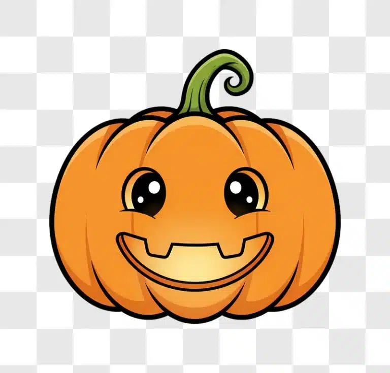 cute halloween pumpkin character with happy face edited