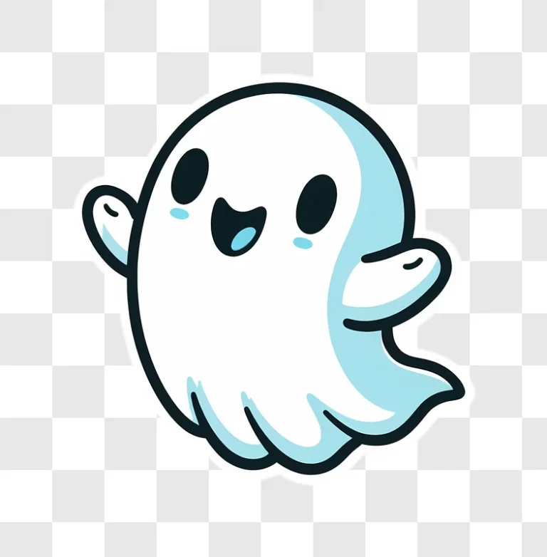 cute white cartoon ghost character edited