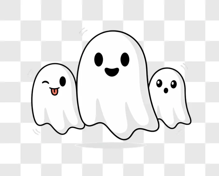 cute cartoon ghosts illustration