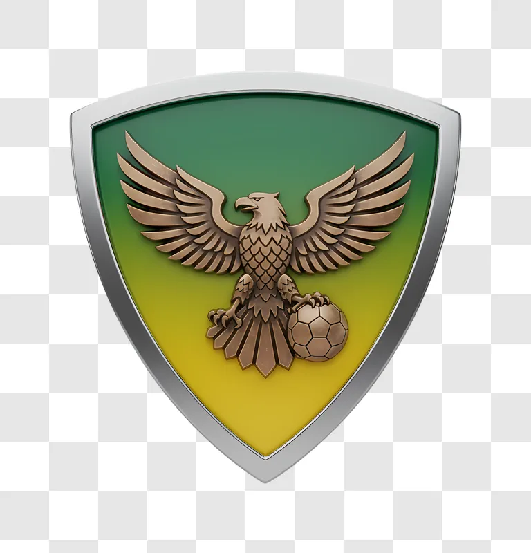 eagle crest emblem with globe and green yellow background edited