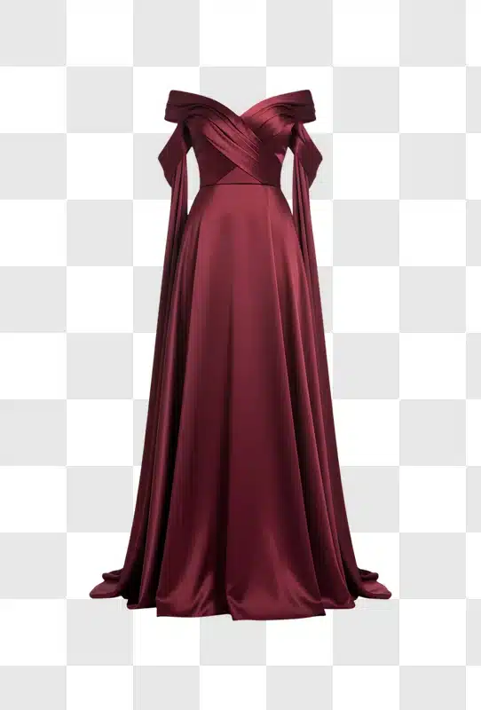 elegant burgundy offtheshoulder evening gown edited
