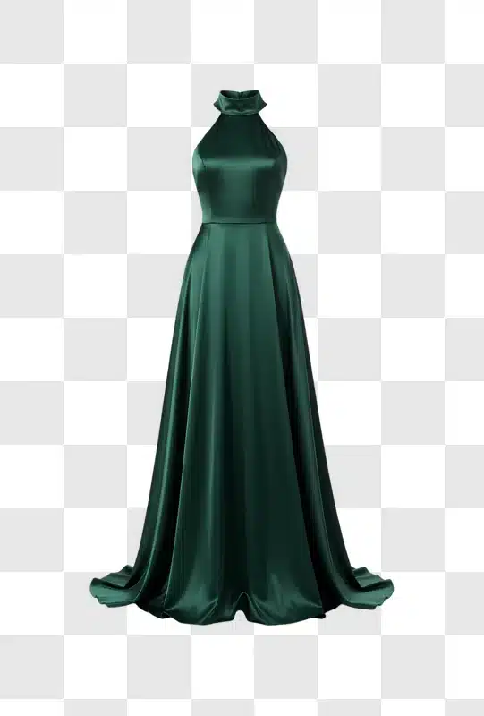 elegant emerald green halter neck floor length evening gown edited