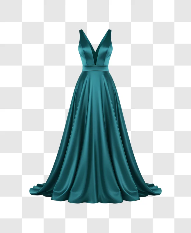 elegant teal satin vneck aline prom dress edited