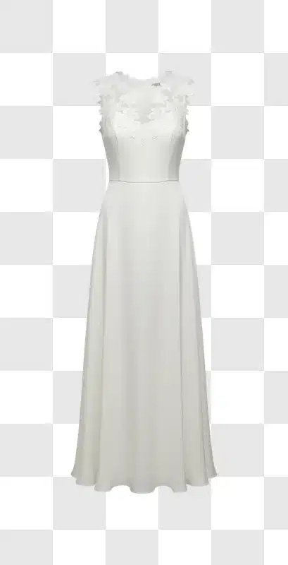 elegant white lace embellished maxi dress for women edited