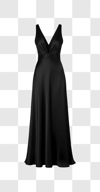 elegant black satin vneck evening gown edited