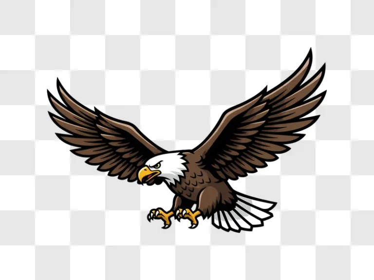 fierce flying bald eagle mascot vector illustration edited