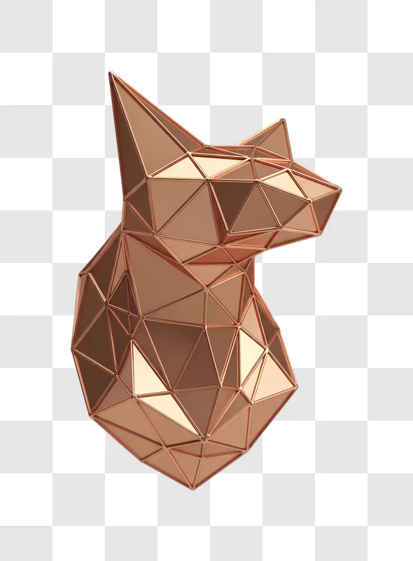 geometric rose gold fox head edited