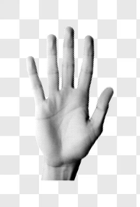 halftone style hand illustration edited