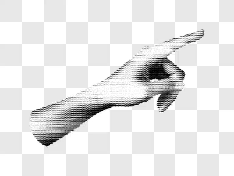 halftone style hand pointing upwards edited