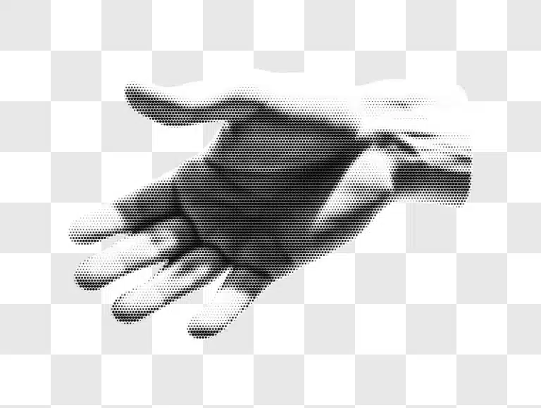 halftone effect hand reaching out offering help edited