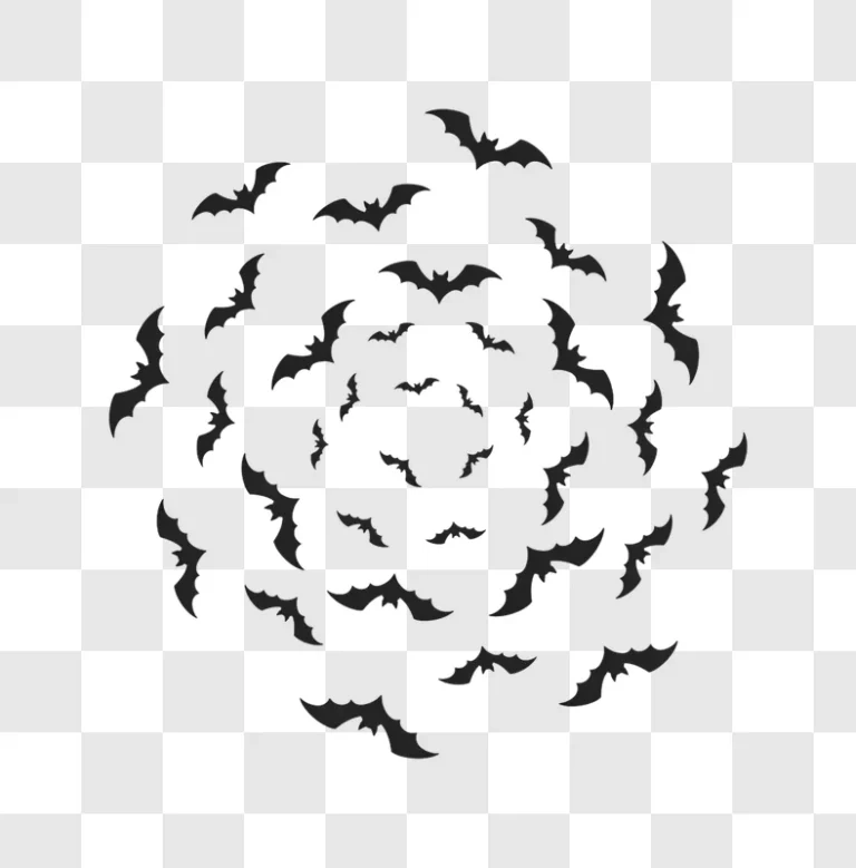 halloween bat swarm circular pattern edited