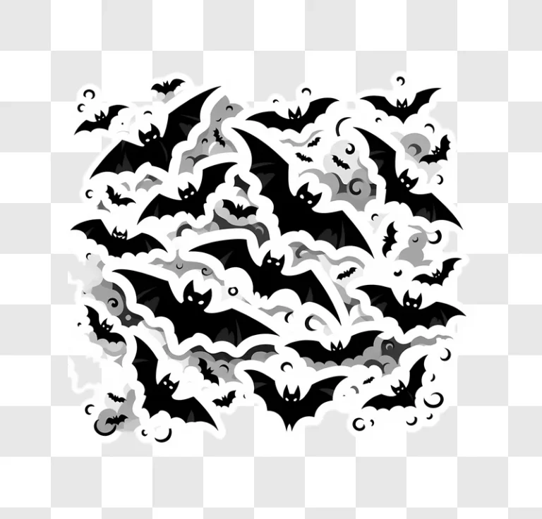 halloween bats flying in a swarm edited