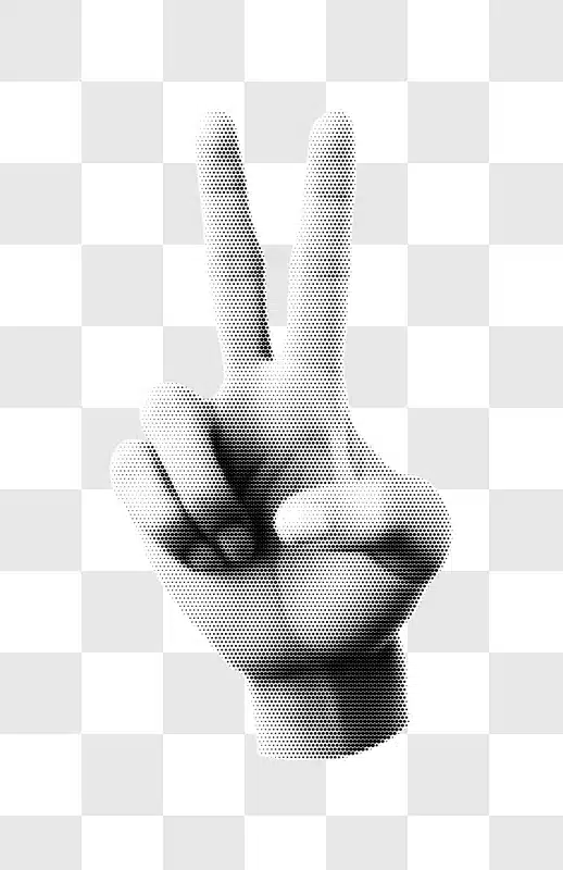 hand showing two fingers gesture edited