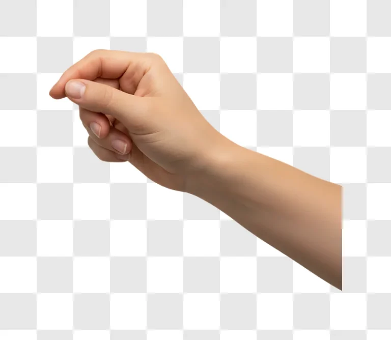 hand holding something invisible against edited