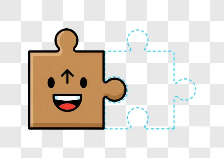 happy puzzle piece connecting to another piece edited