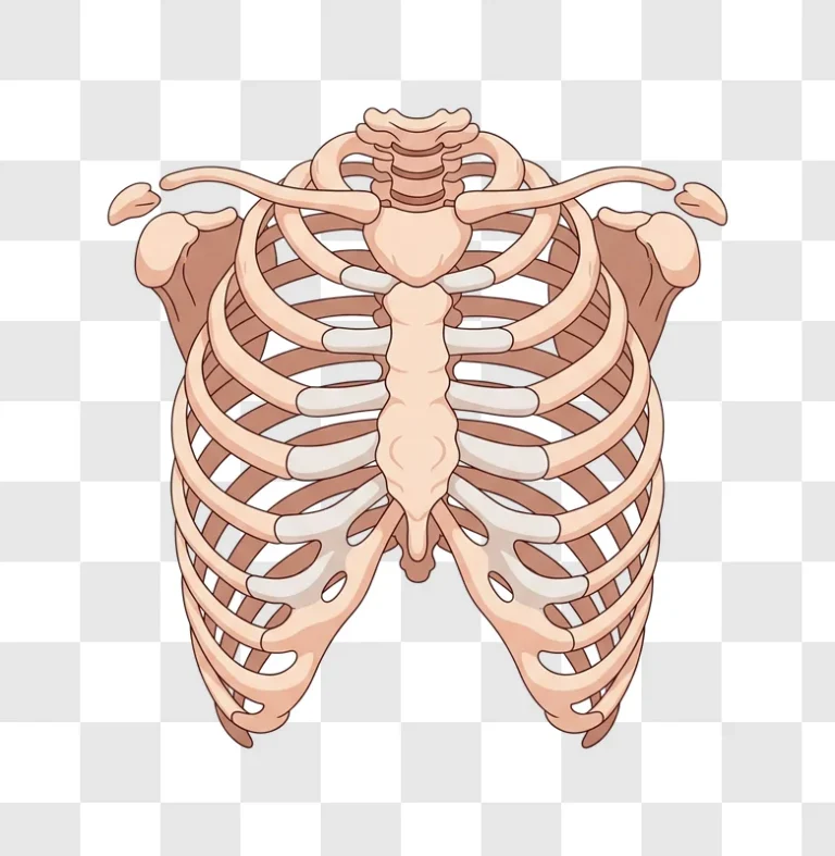 human rib cage anatomy illustration medical science edited