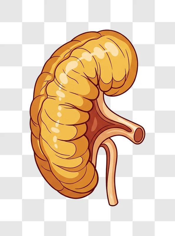 illustration of a human kidney anatomy cross section edited