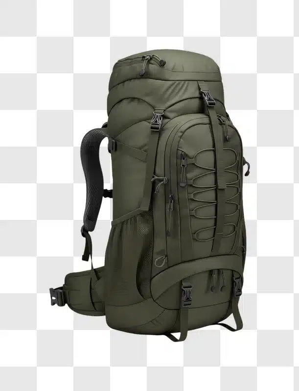 large olive green hiking backpack for outdoor adventures edited