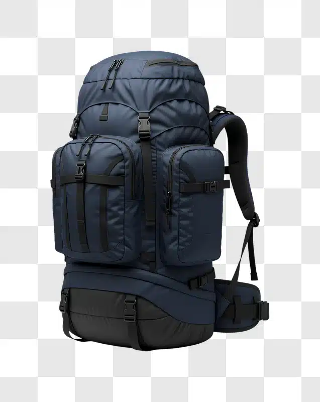 large blue hiking backpack for outdoor adventures edited