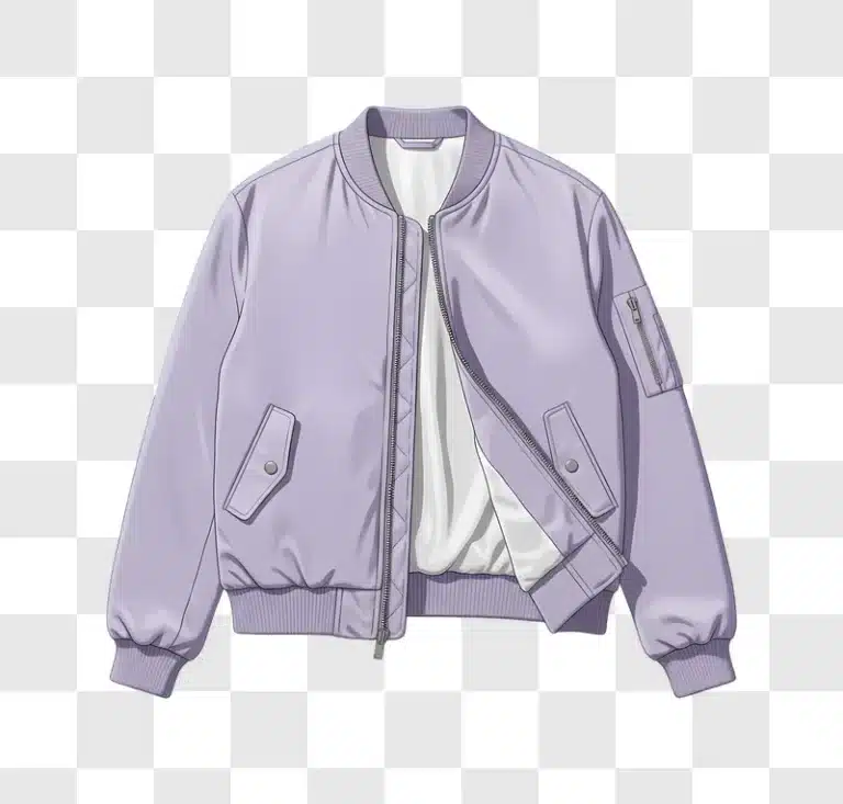 light purple bomber jacket with zipper and pockets edited