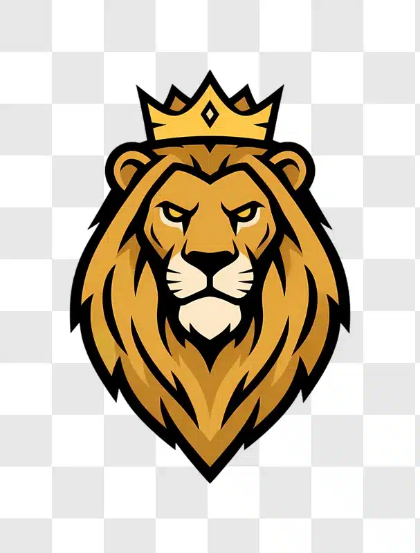majestic lion king crowned fierce animal logo edited