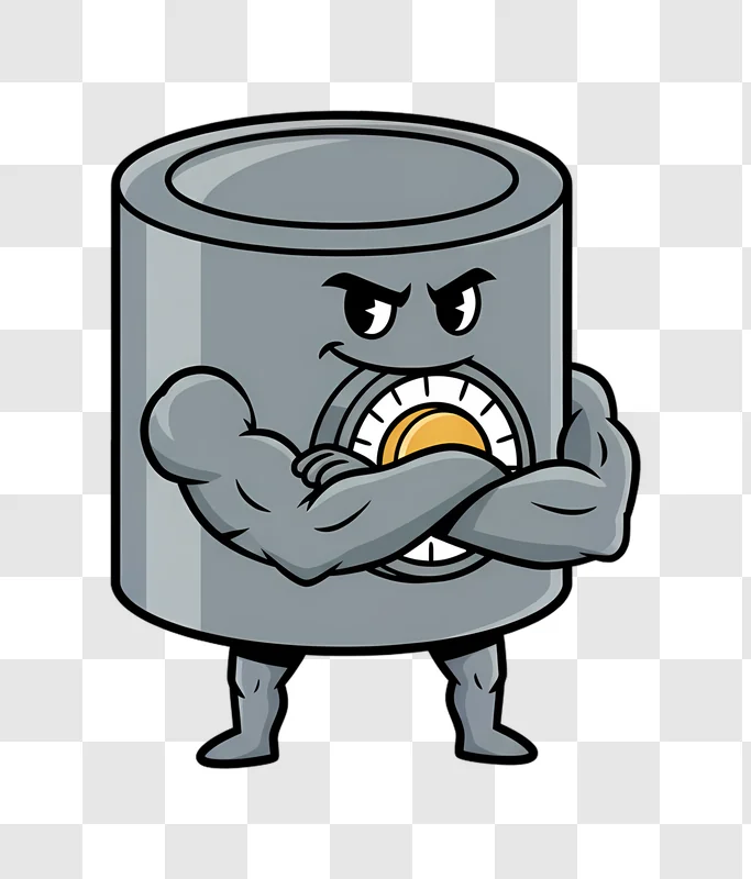 mascot safe character flexing biceps muscles edited
