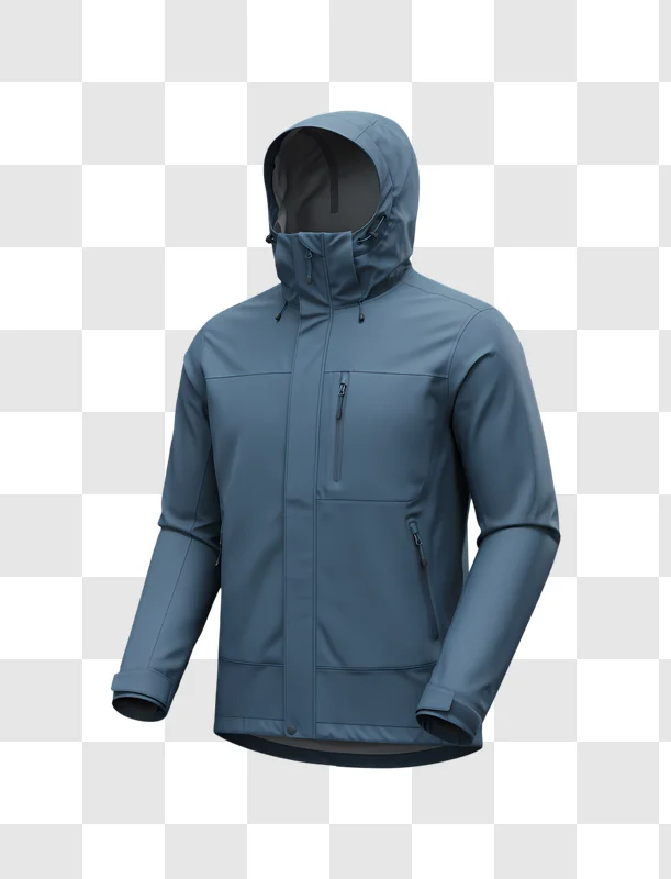 mens blue waterproof jacket with hood edited