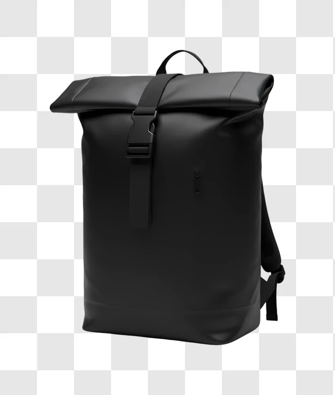 modern black roll top backpack for everyday use edited