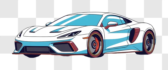 modern white sports car vector graphic edited