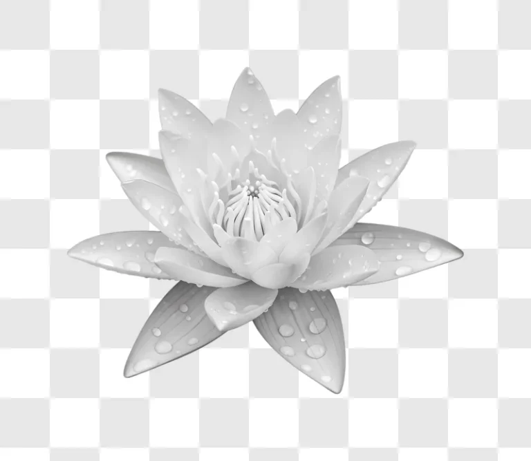 monochrome lotus flower with water droplets edited