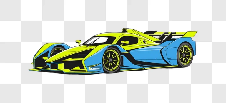 neon yellow blue prototype race car vector edited