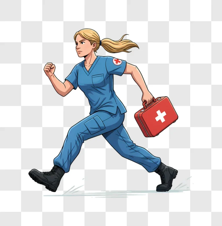 nurse running with first aid kit urgent medical care edited