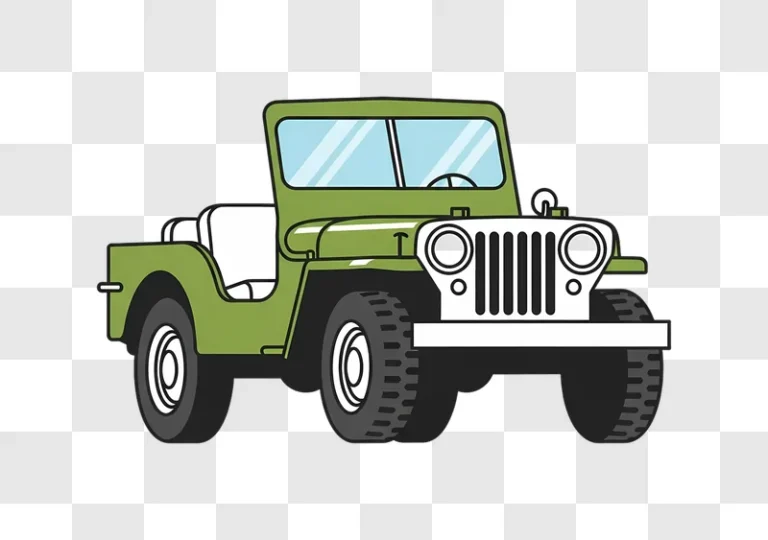 olive green vintage off road jeep vector edited