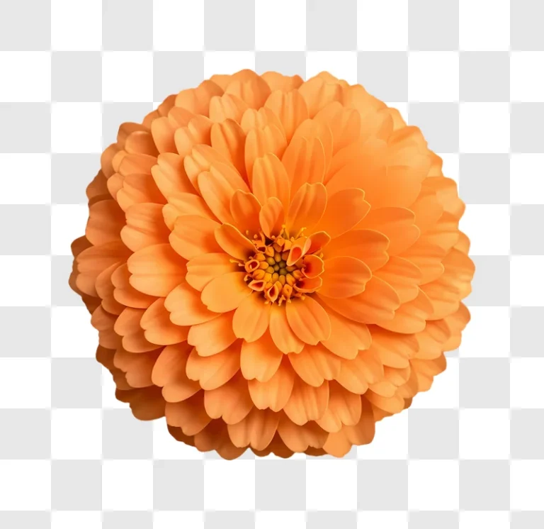 orange zinnia blossom isolated closeup view edited