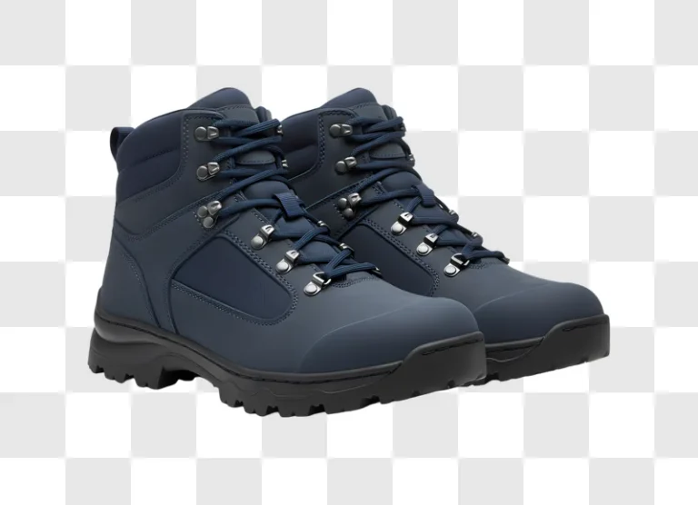 pair of dark blue hiking boots edited