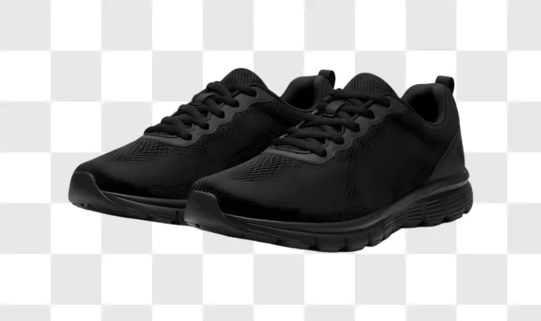pair of black athletic shoes edited