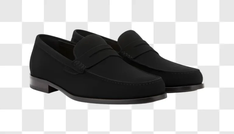 pair of black suede loafers edited