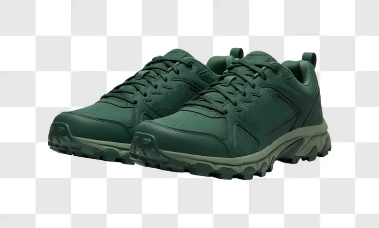 pair of dark green hiking shoes edited