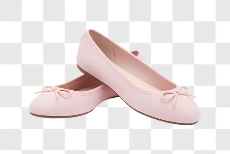 pair of light pink ballet flats with bows edited