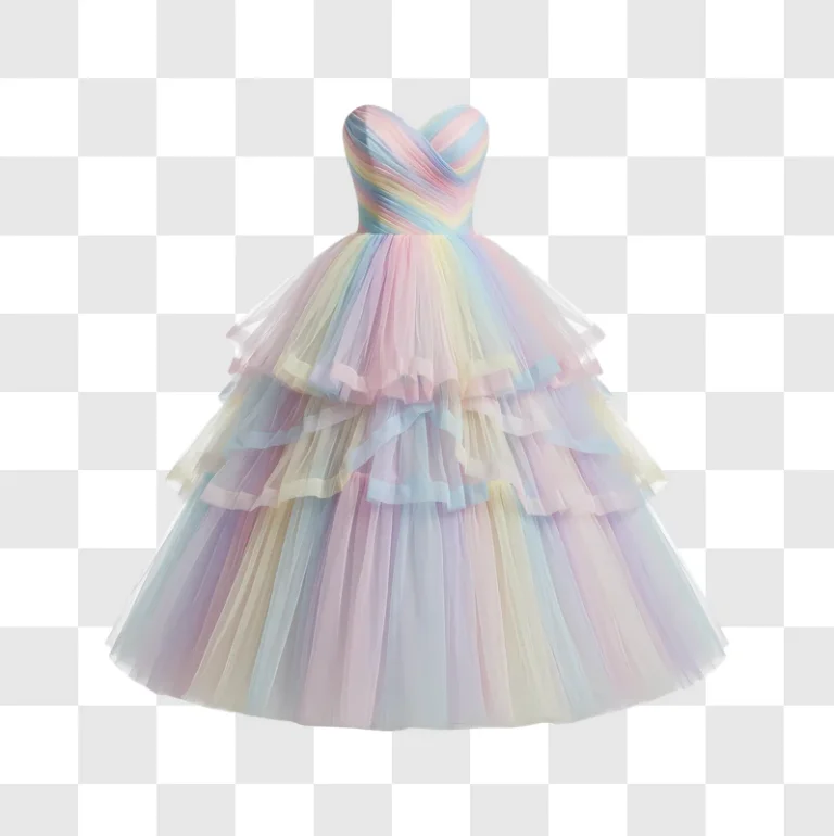 rainbow tulle ball gown with sweetheart neckline edited