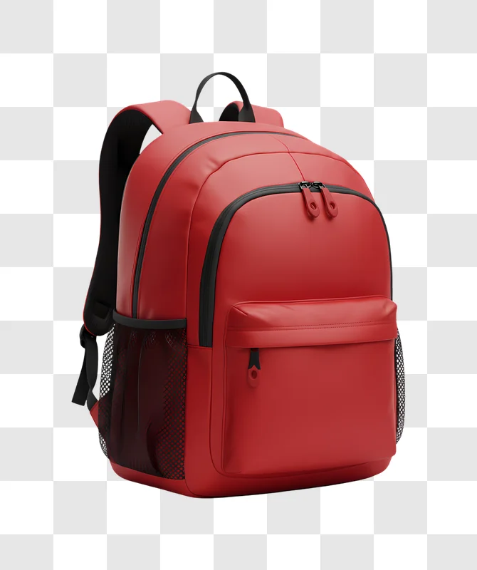 red backpack for school and travel edited