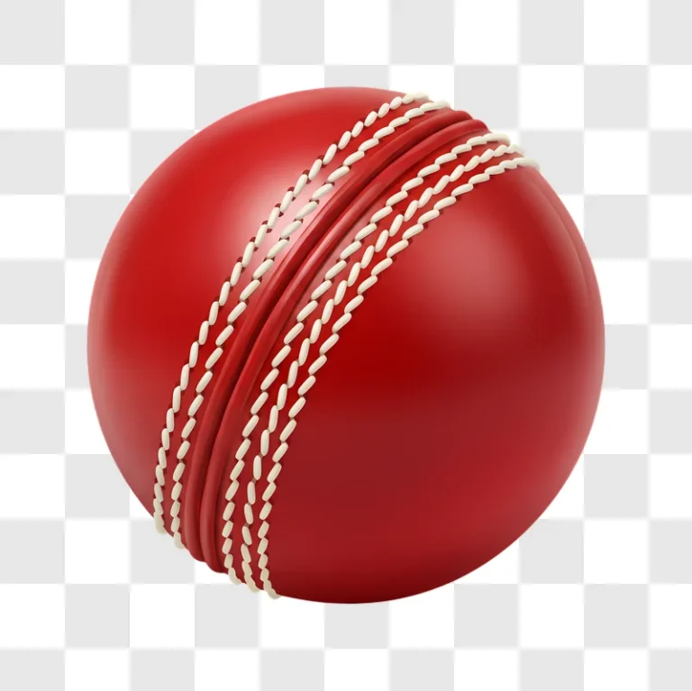 red cricket ball isolated on white background edited