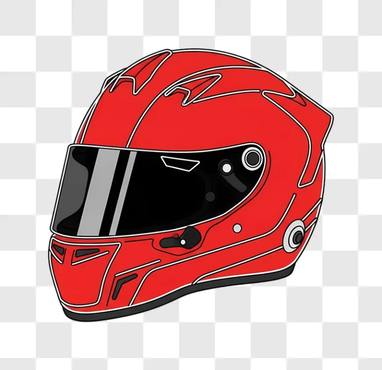 red racing helmet dark visor isolated edited