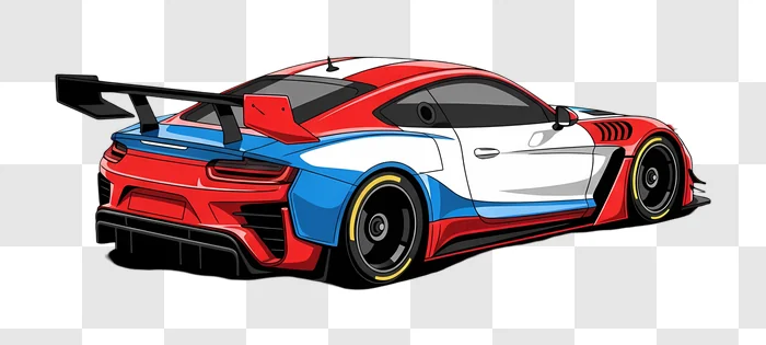red white blue sports car vector art edited
