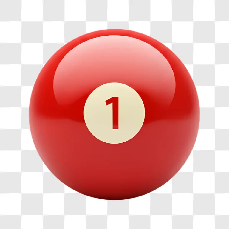 red billiard ball with number one on it edited