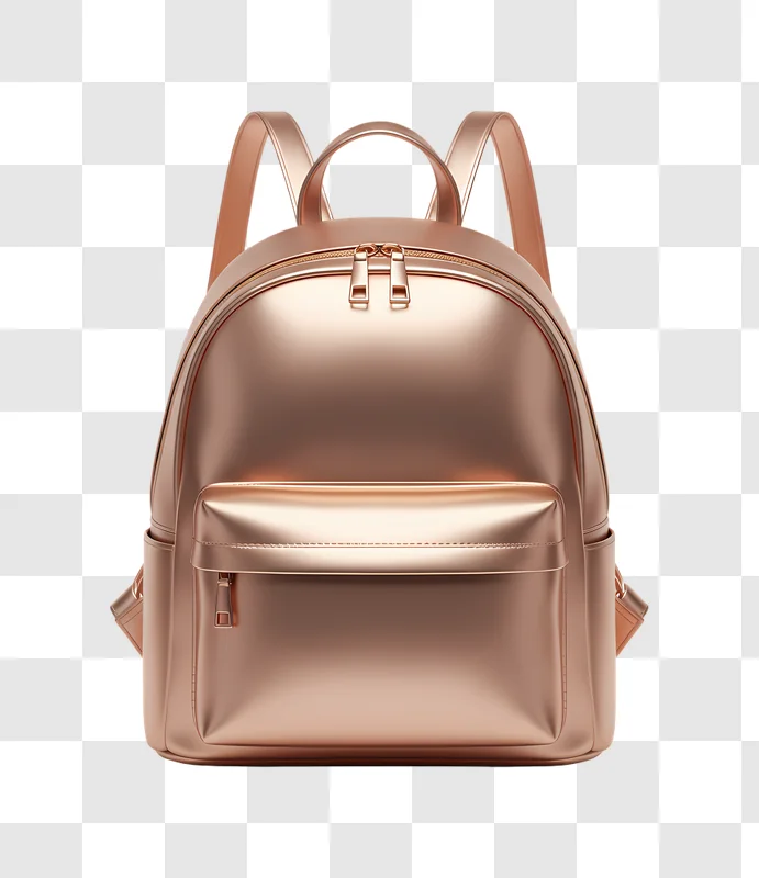 rose gold metallic mini backpack for women edited
