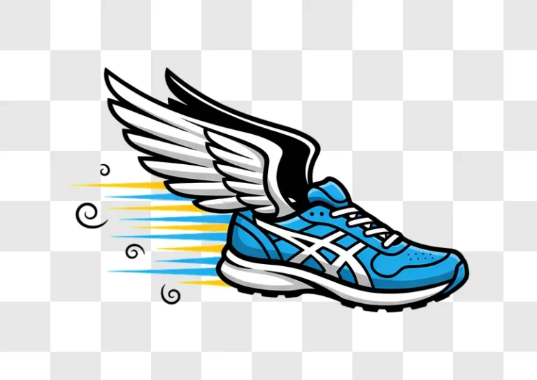 running shoe with wings speed motion lines edited