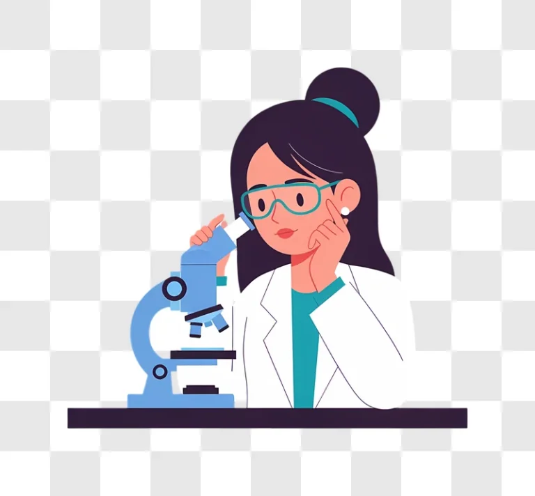 scientist woman looking through microscope in laboratory edited