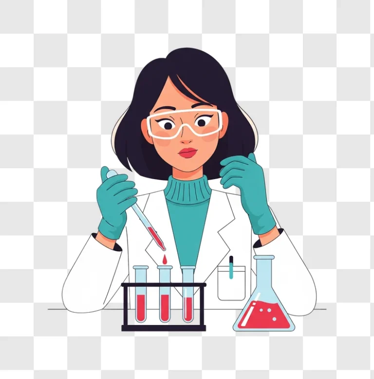 scientist working in laboratory with test tubes and beaker edited