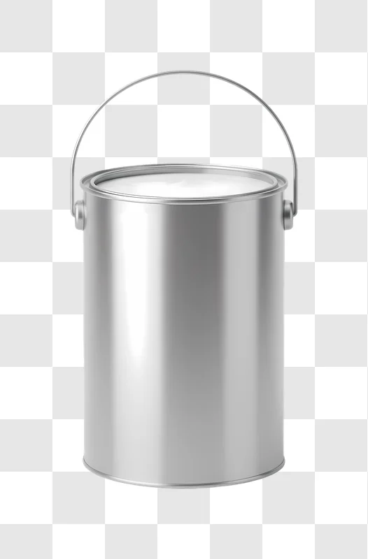 silver paint can with handle edited